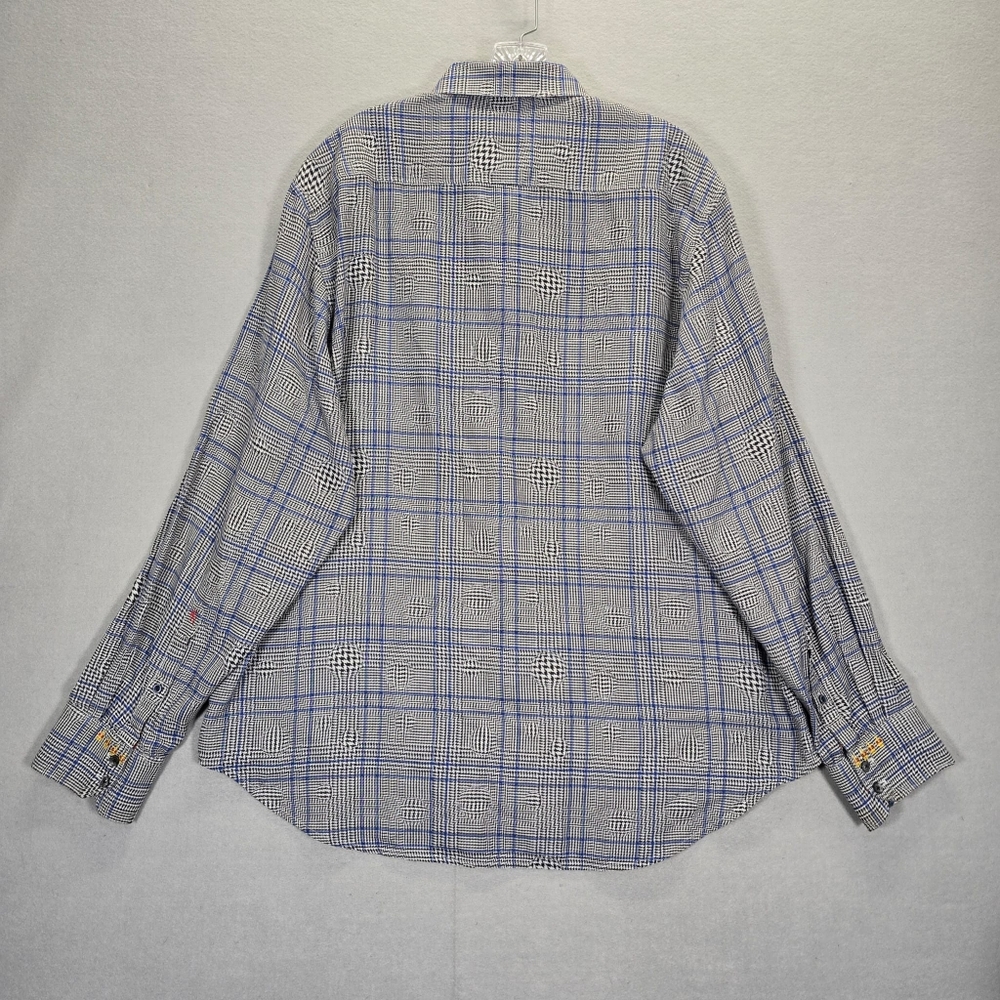 ROBERT GRAHAM Men's Dash Art Long Sleeve Button Up XXL 2XL Gray Blue - Picture 2 of 13